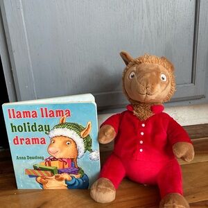 Festive Llama Plush and Storybook Set